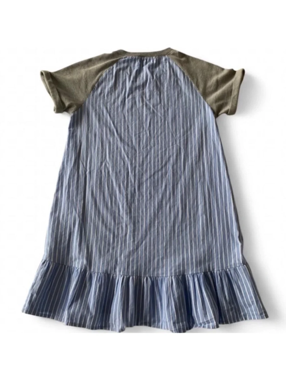 Free Assembly Girls Mixed grey jersey blue white Woven T-Shirt‎ Dress Casual MED